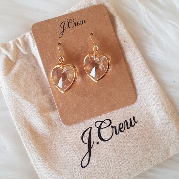 J. Crew Jewelry - J.Crew Crystal Heart Earrings
